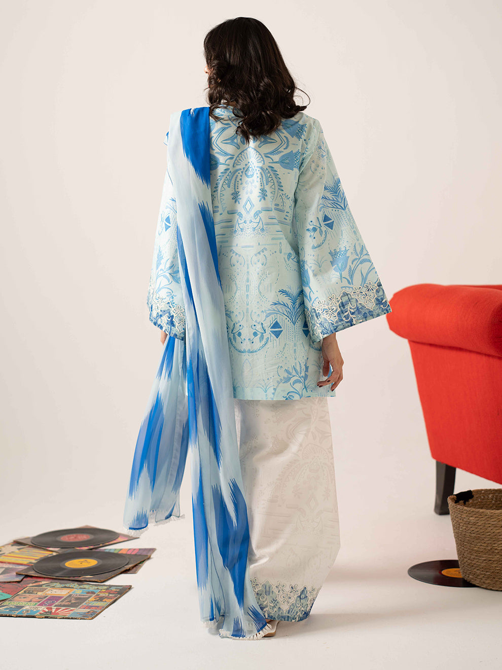 Indigo - 3Pc Printkari Suit