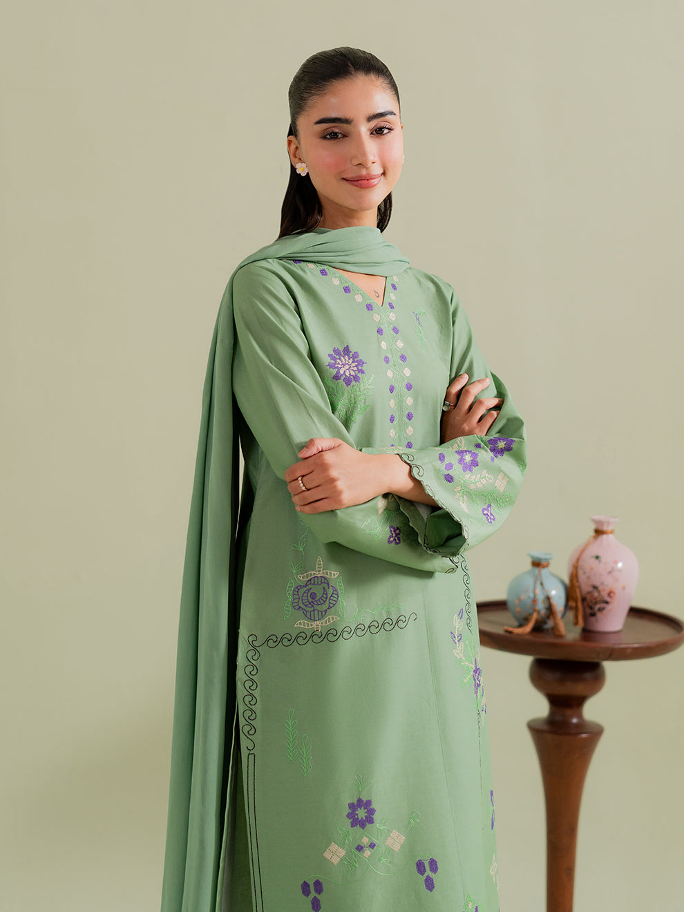 Pistachio-Dupatta