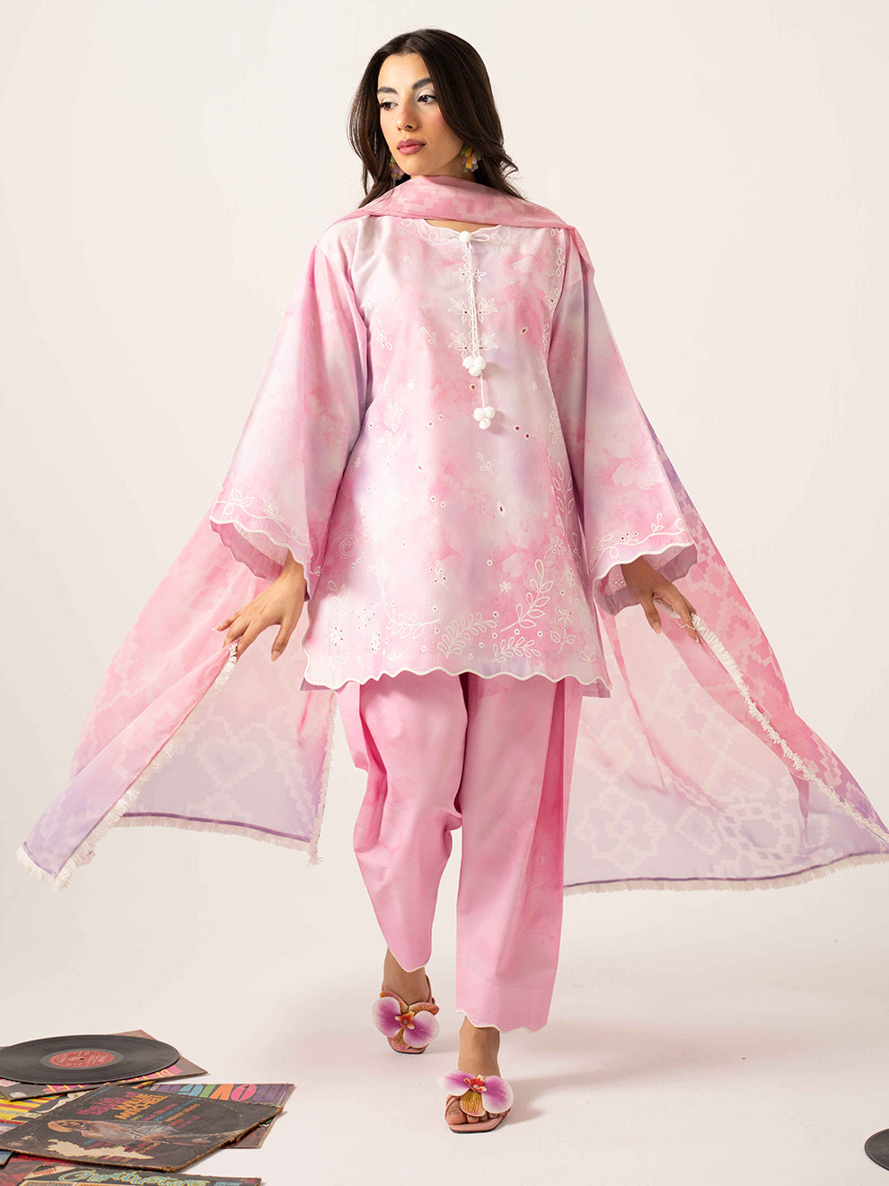 Blush - 3Pc Printkari Suit