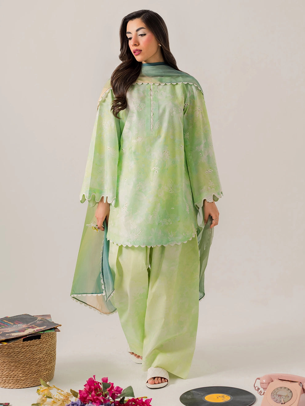 Sage - 3Pc Printkari Suit
