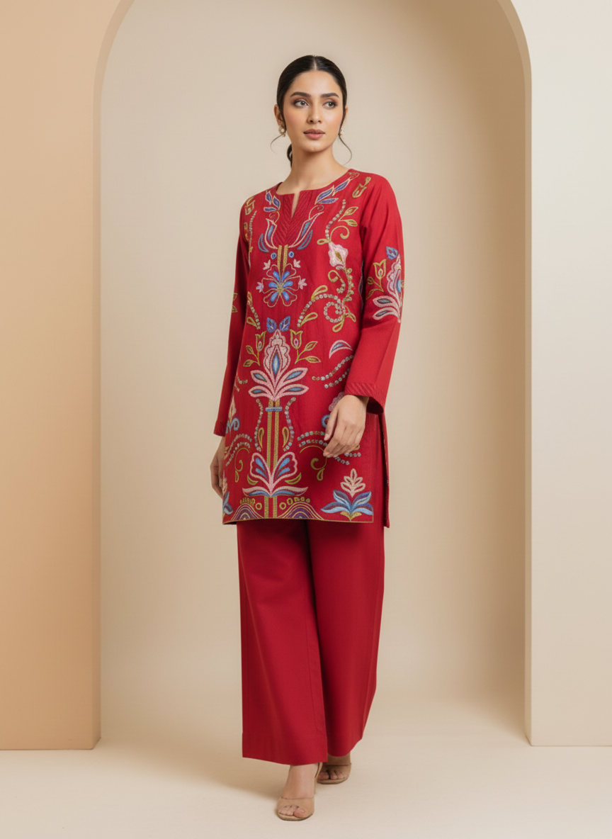 Isla – 2Pc Embroidered Co-ords Cotton Set