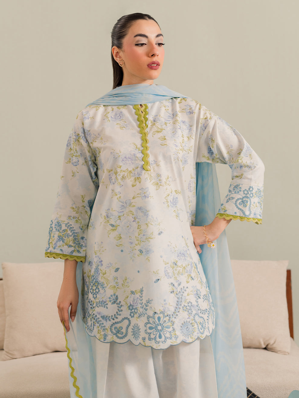 Azule - 3Pc Printkari Suit