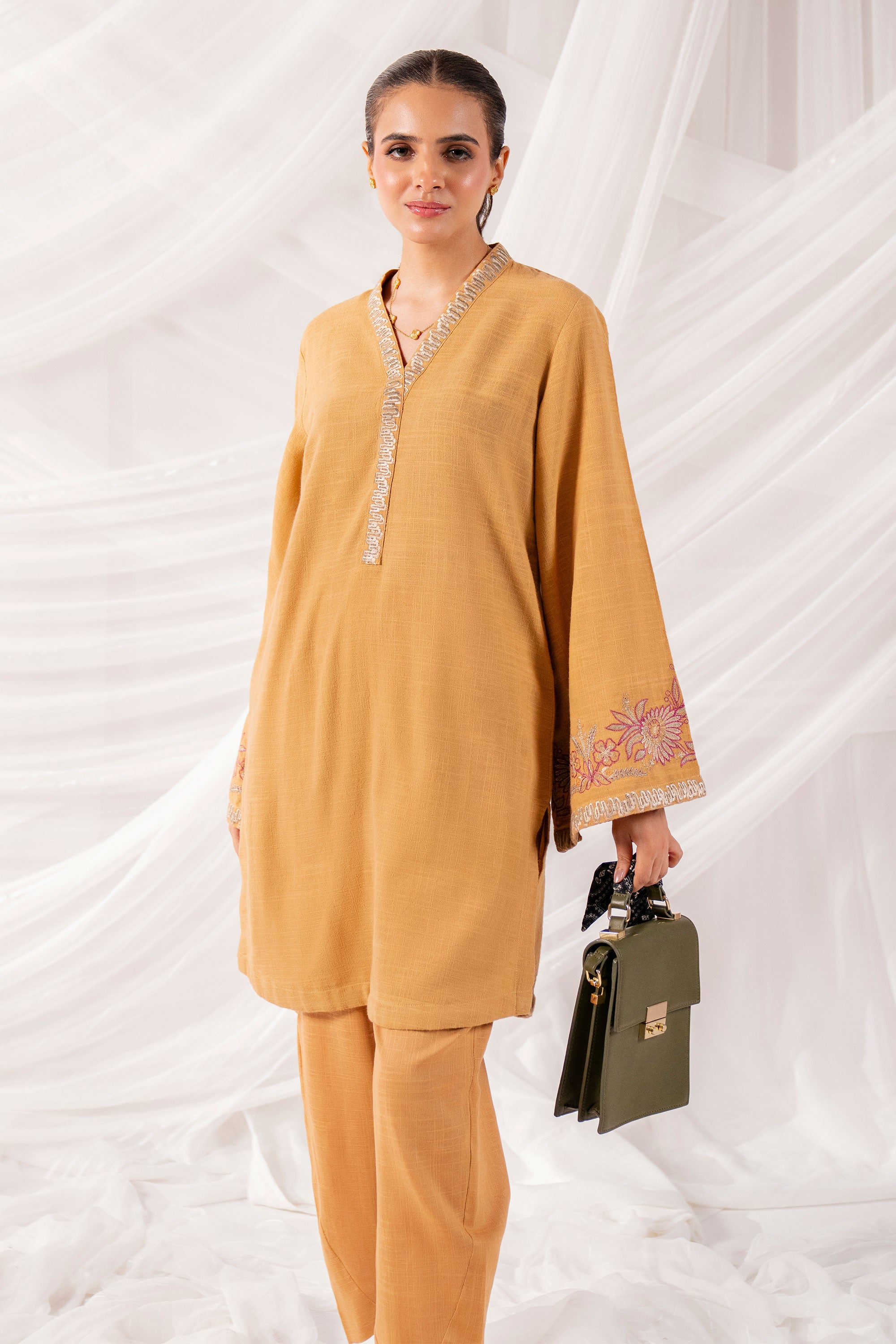 Ziya - 2Pc Embroidered Khaddar Co-ords Set