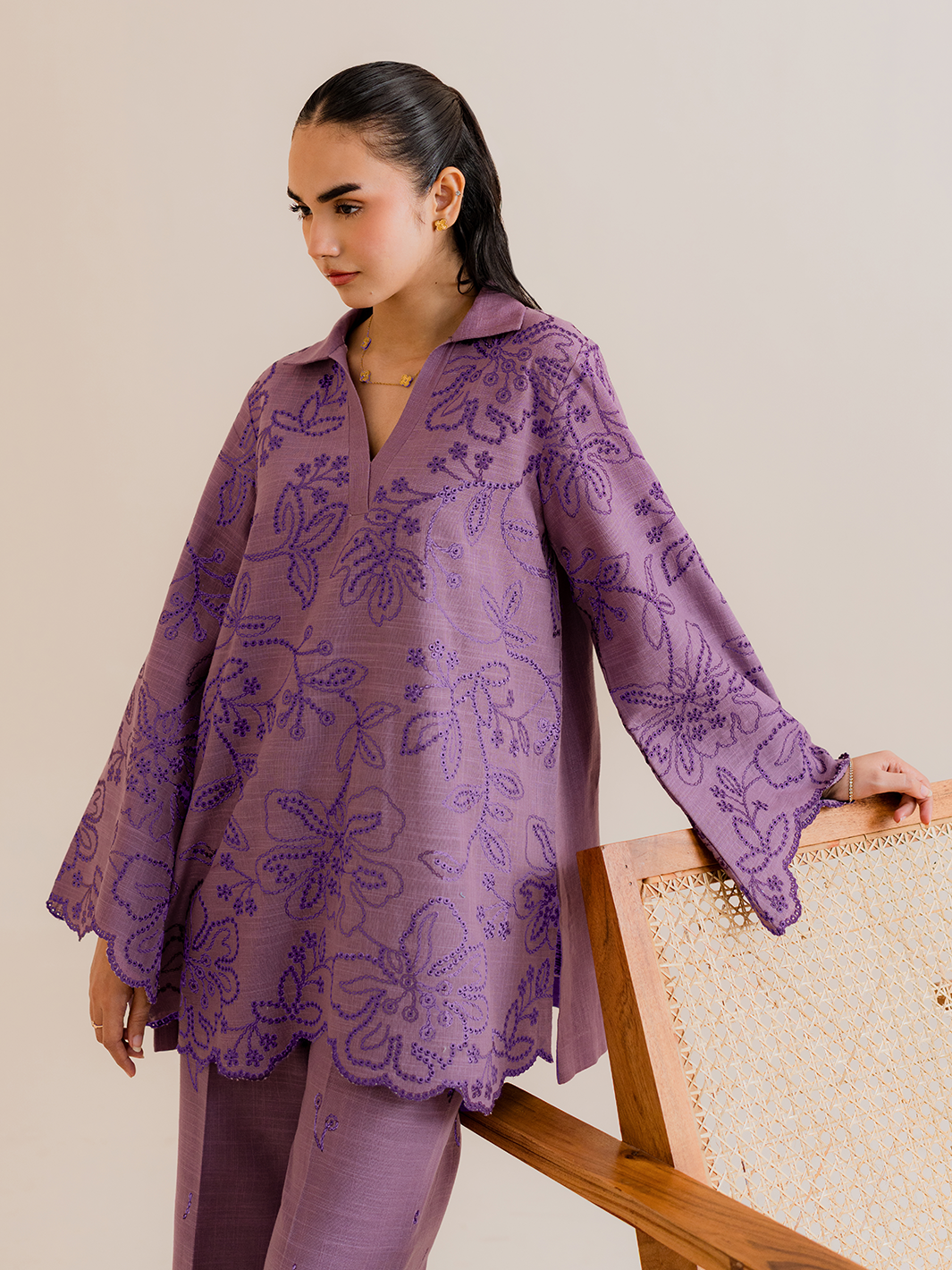 Jebel- 2Pc Embroidered Khaddar Coords Set