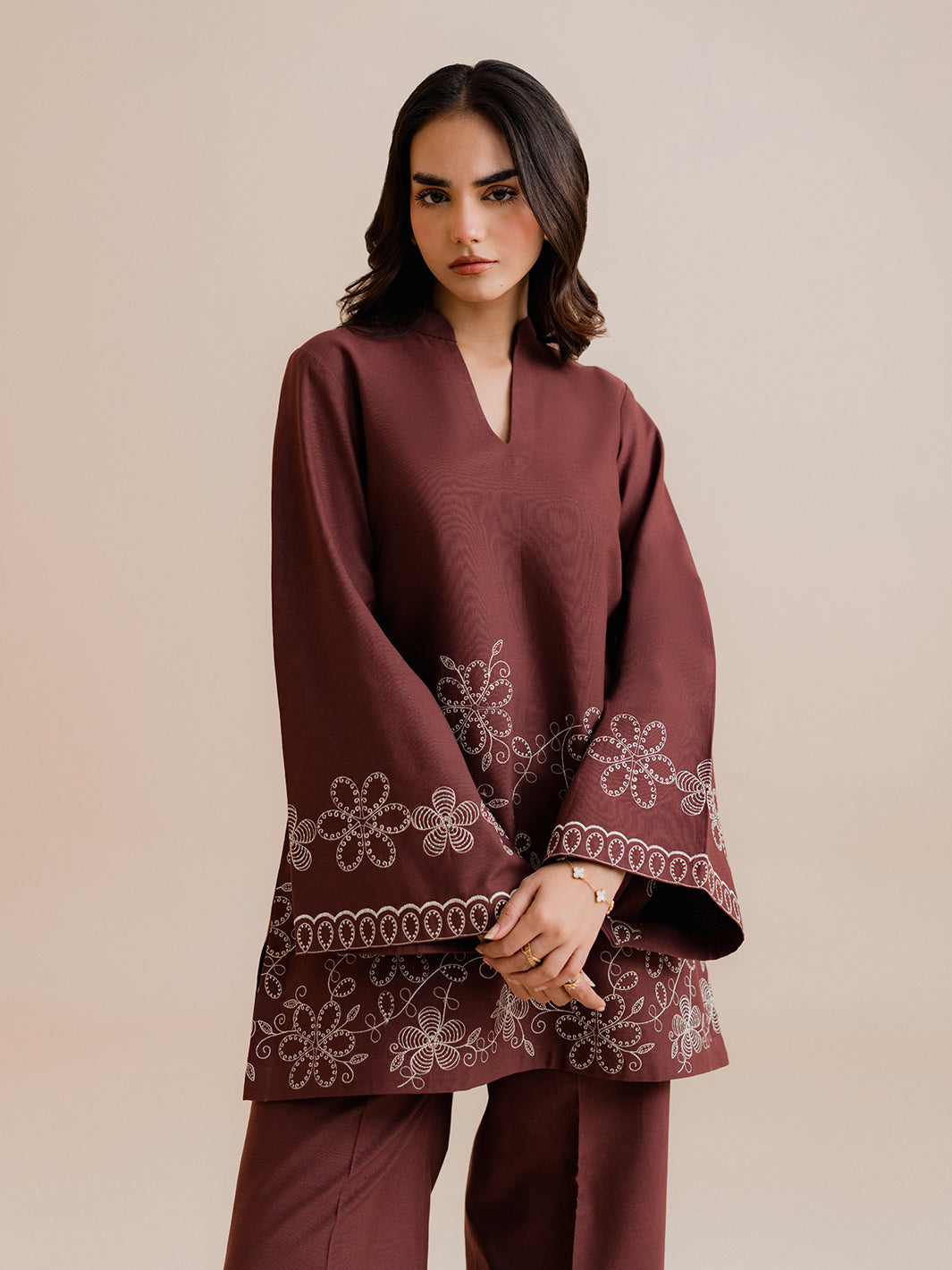 Lxora – 2Pc Embroidered Co-ords Khaddar Set