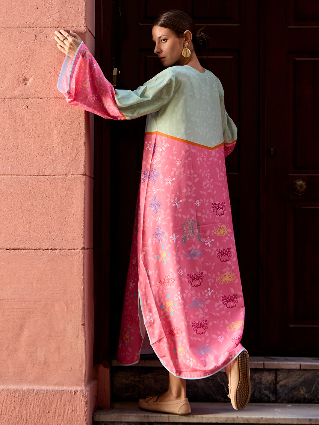 Ovelle - Printed +Embroidered Kaftan