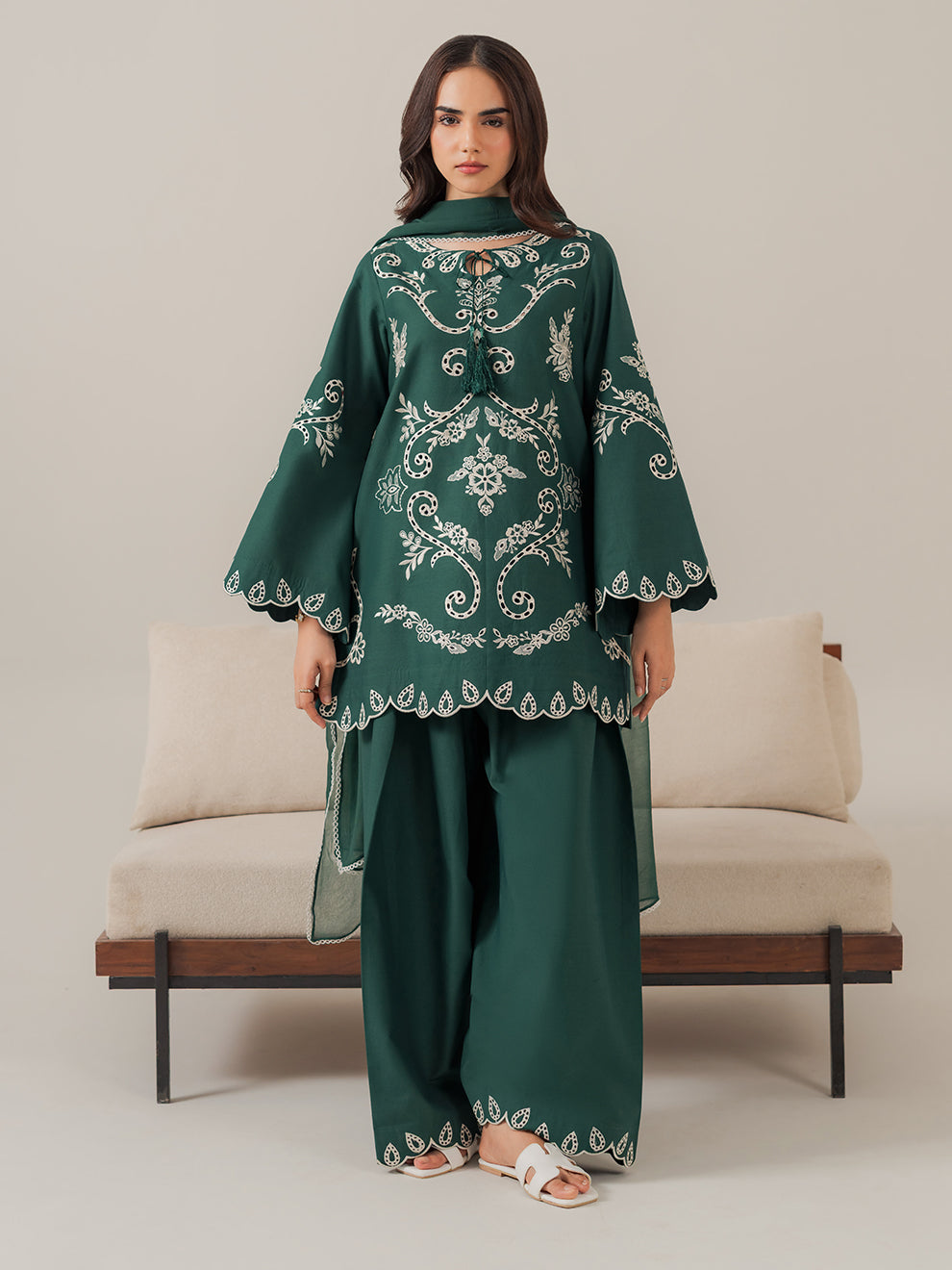 Bottle Green-Dupatta