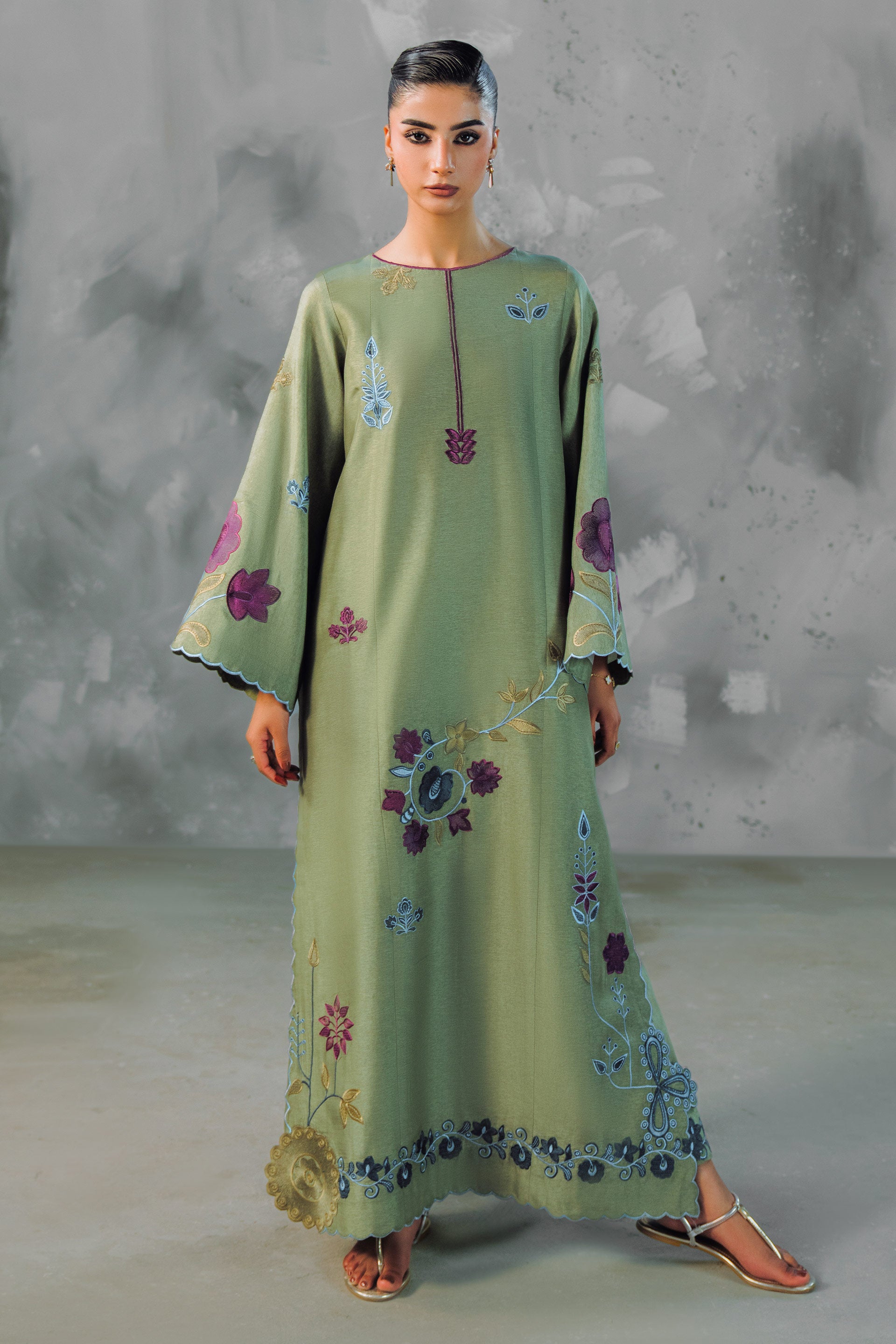 MOSS ARBOR - 2pcs Tusser Silk Ensemble