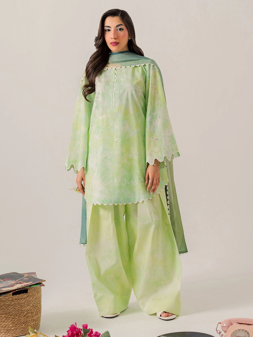 Sage - 3Pc Printkari Suit