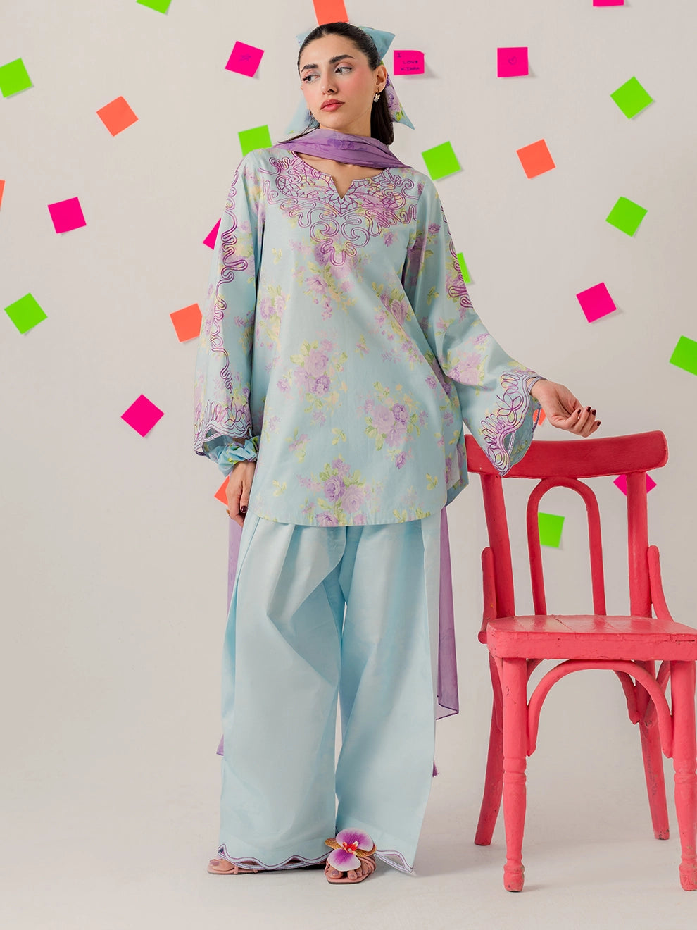Ribbon - 3Pc Printkari Suit