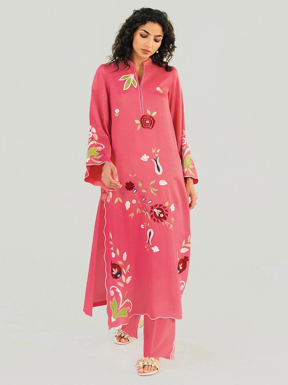 ROSE GARDEN - 2pcs Khaddi Silk Ensemble