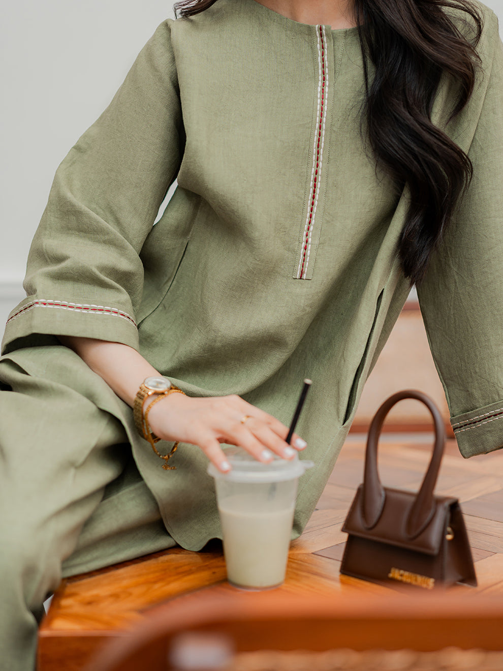 Olive - 2Pcs Linen Set
