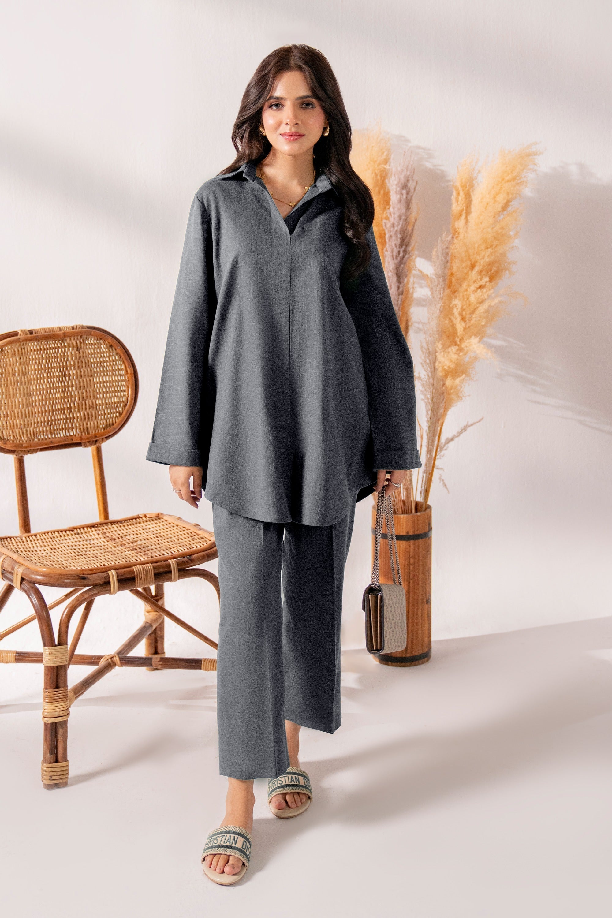 Alev - 2Pc Solid Khaddar