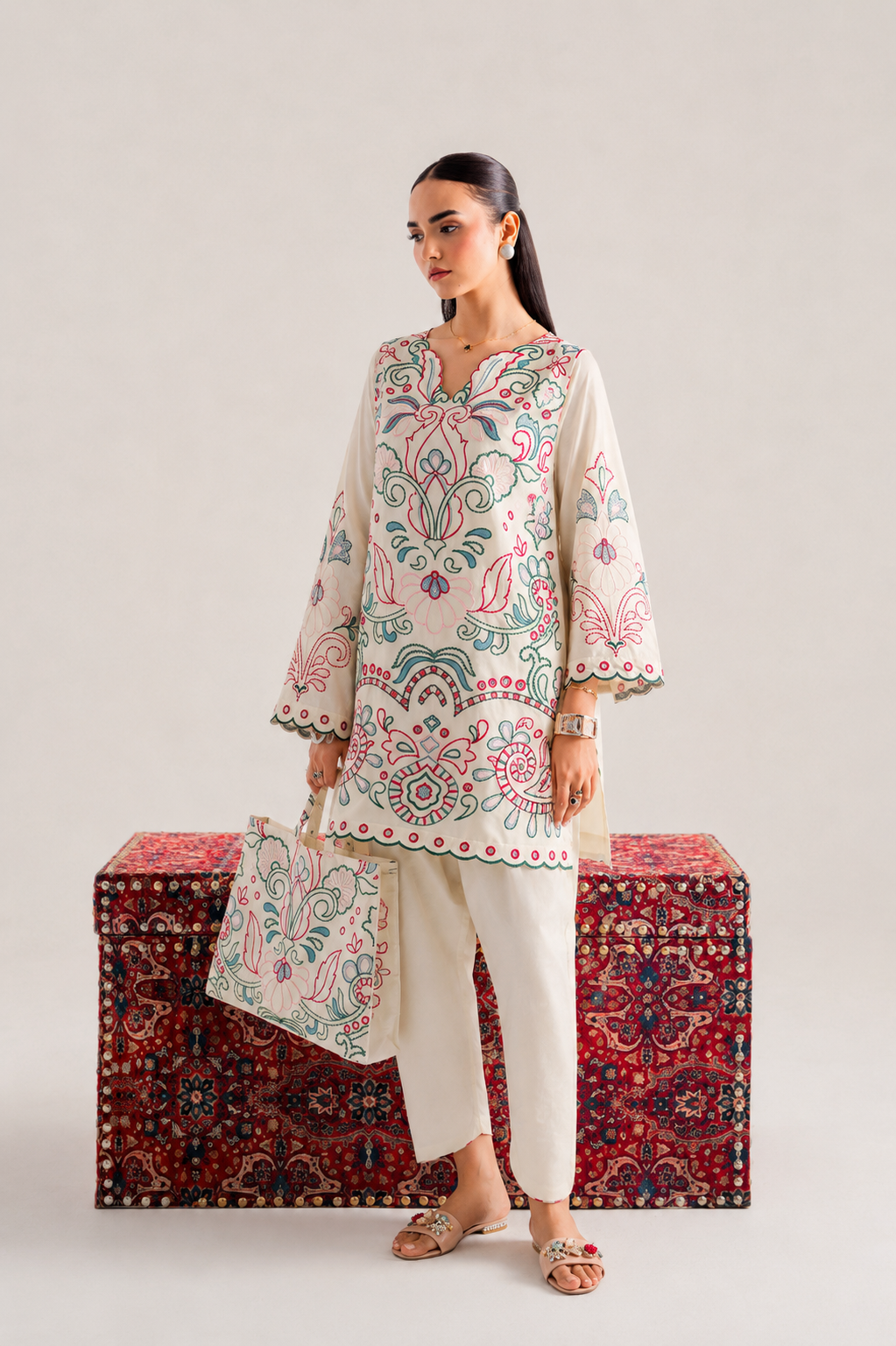 Blossom-2Pc Embroidered Coord Set