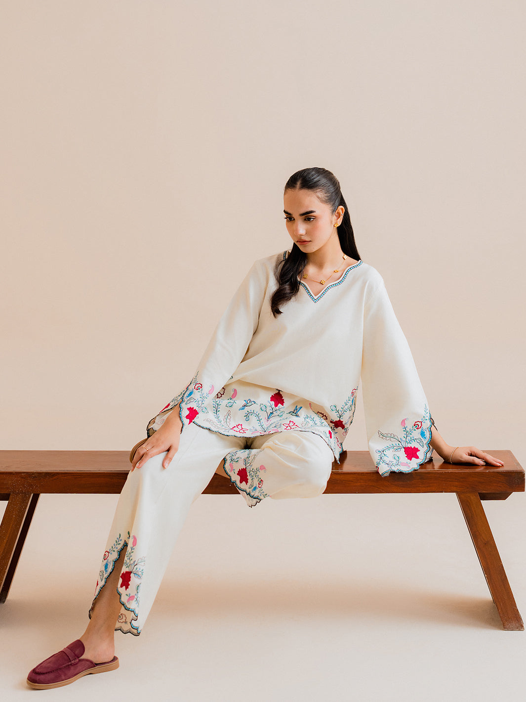 Eldyn – 2Pc Embroidered Co-ords Khaddar Set