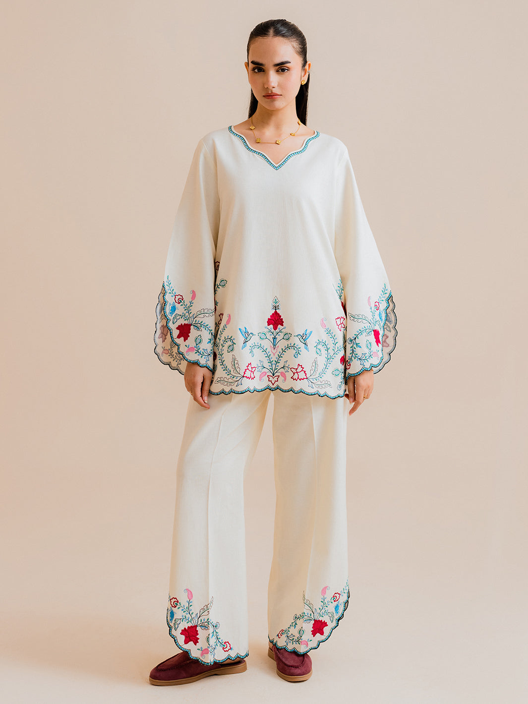 Eldyn – 2Pc Embroidered Co-ords Khaddar Set