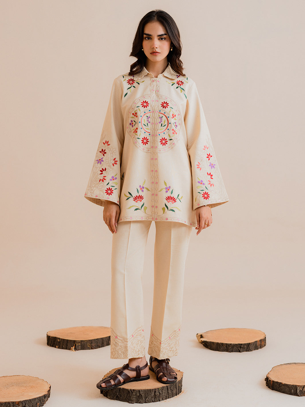 Orvi – 2Pc Embroidered Co-ords Khaddar Set