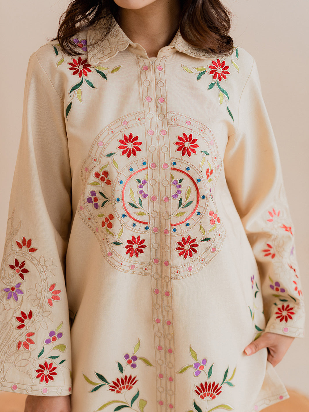 Orvi – 2Pc Embroidered Co-ords Khaddar Set