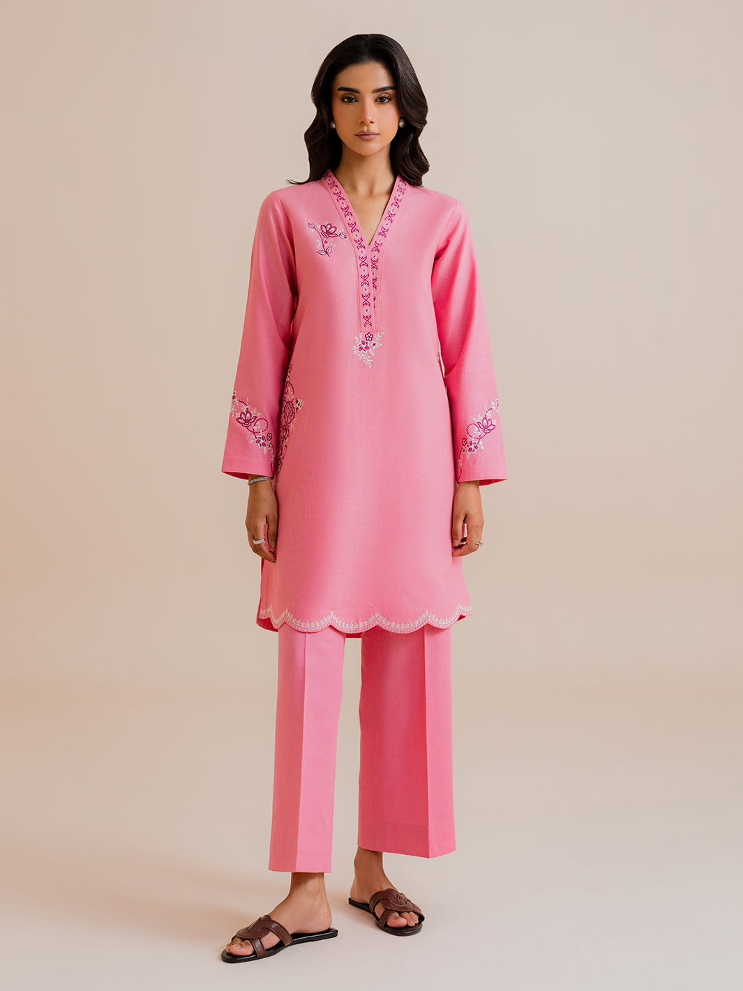 Lire– 2Pc Embroidered Co-ords Khaddar Set