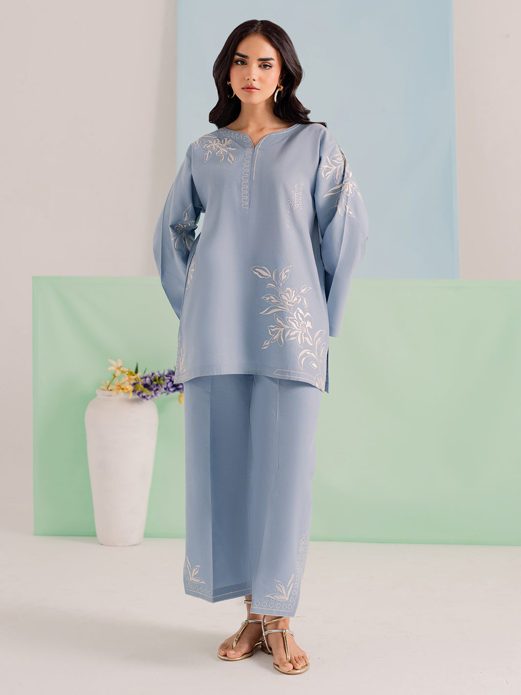 LIRETH – 2Pc Embroidered Co-ords Cotton Set