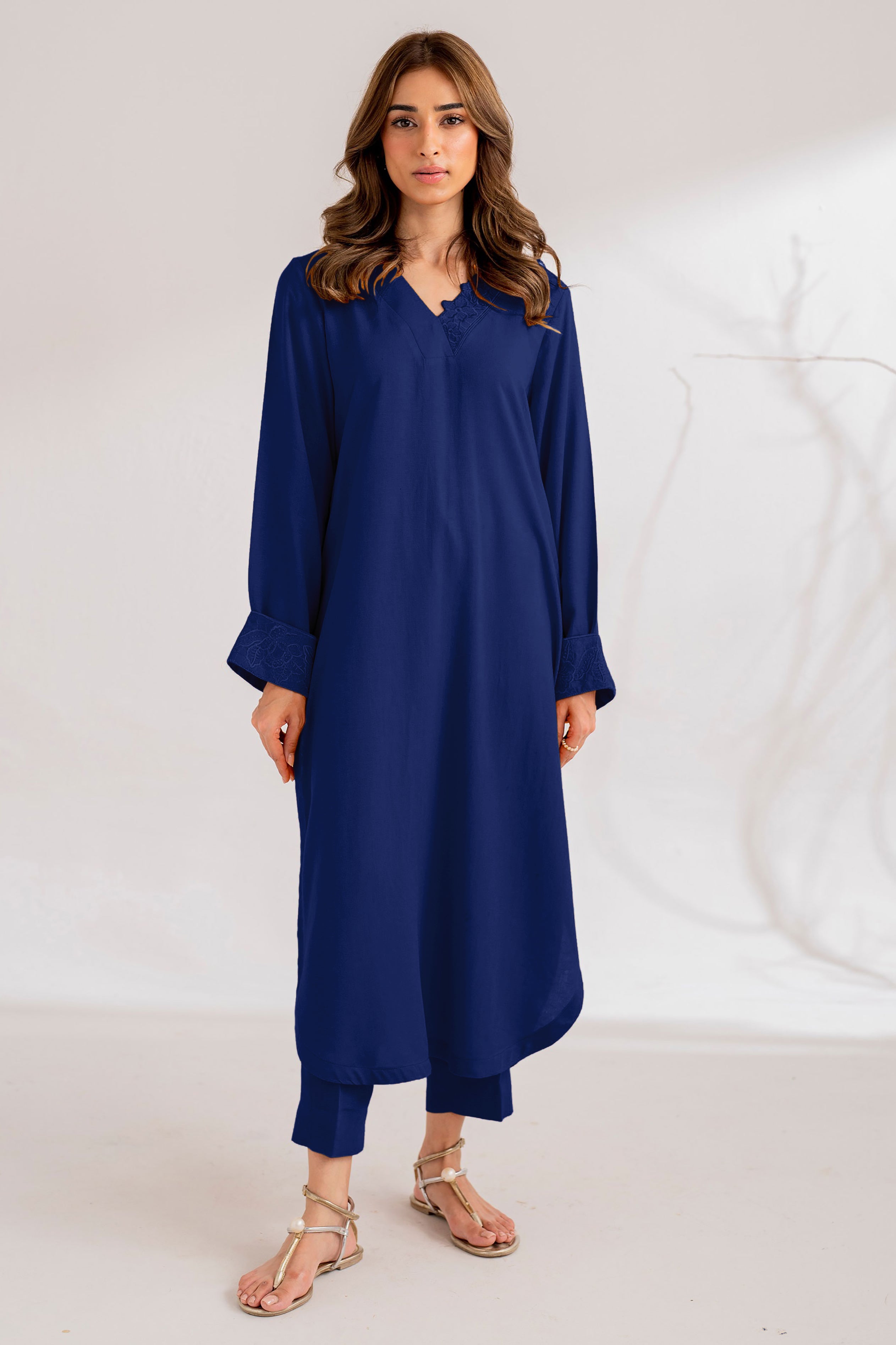 Cove- 2Pc Embroidered yellow