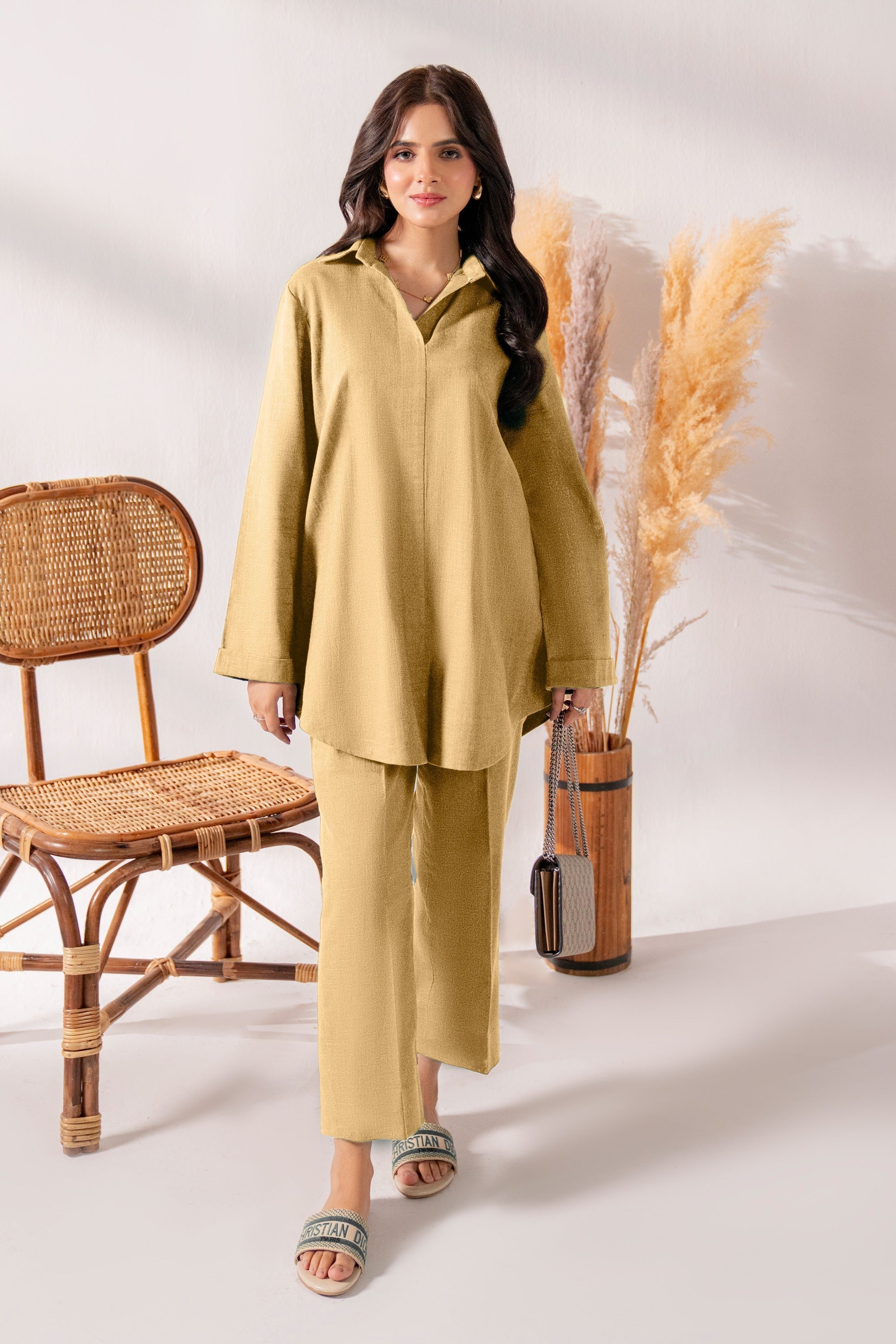 Alev - 2Pc Solid Khaddar