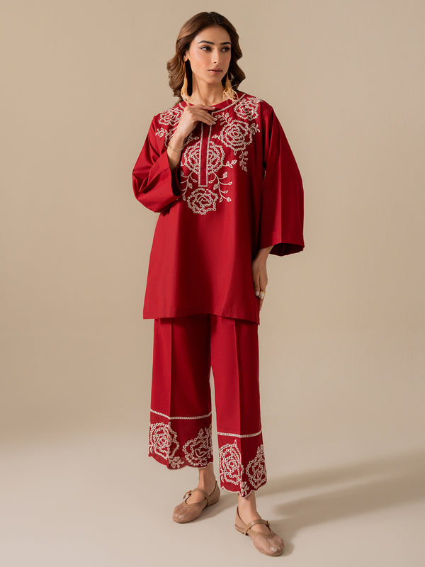 CRIMSON DUE - SLD21-25 - 2Pc Embroidered Set