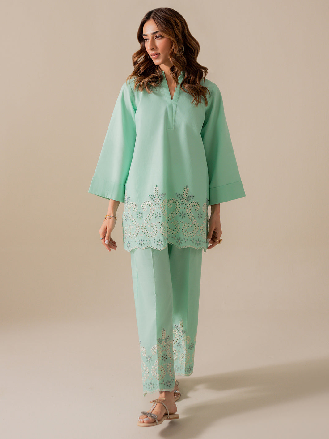 SEAFOAM - SLD03-25- 2Pc Embroidered Set